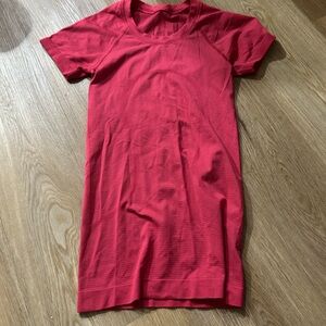 lululemon pink-red shirt hip length